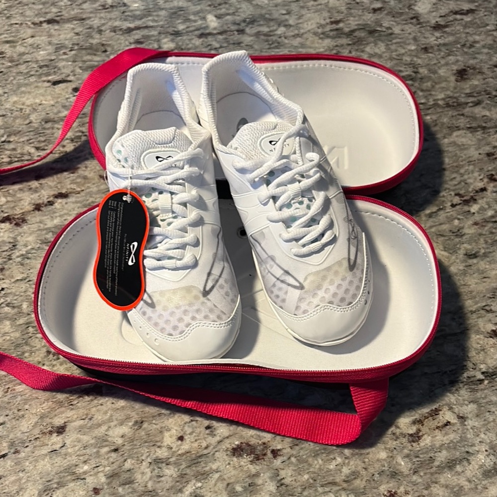 White Sneakers with Pink Accents